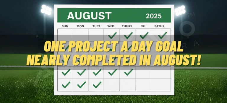 Meckavo’s One Project a Day Goal Nearly Achieved in August! | News | Meckavo Sports