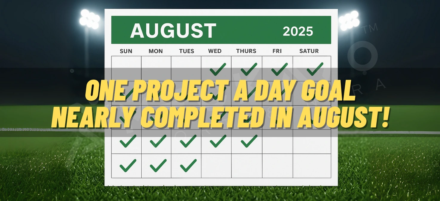 Meckavo Sports News | Meckavo’s One Project a Day Goal Nearly Achieved in August!