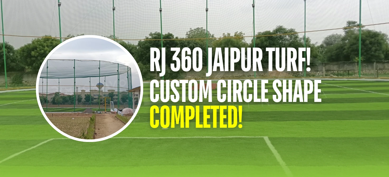 Meckavo Sports News | Circular Cricket Turf Completed in Jaipur by Meckavo Sports.